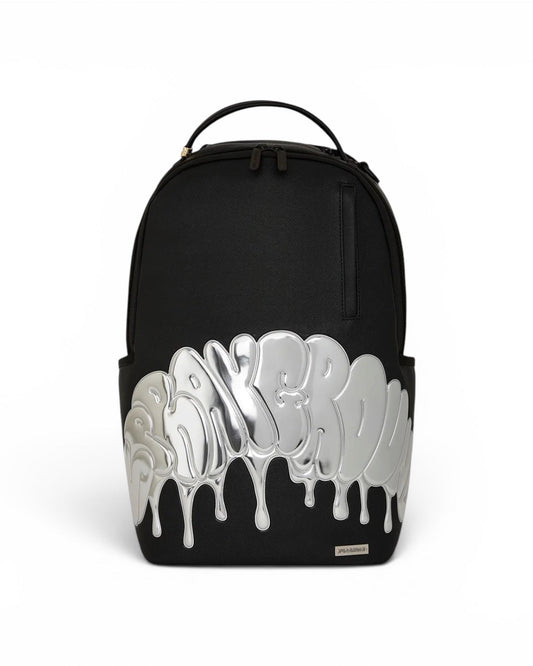 Sprayground Backpack - Black/Silver Bubble Letters