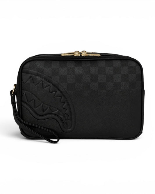 Sprayground Toiletry Bag - Black/Grey Half Checkered